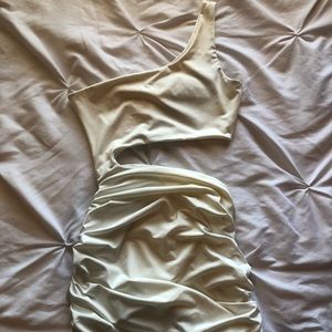 One sleeve cut out dress